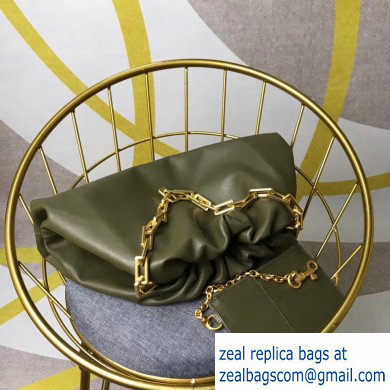 Bottega Veneta The Pouch Clutch Chain Shoulder Bag Army Green 2020 - Click Image to Close