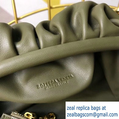 Bottega Veneta The Pouch Clutch Chain Shoulder Bag Army Green 2020