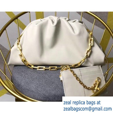 Bottega Veneta The Pouch Clutch Chain Shoulder Bag White 2020
