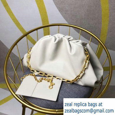 Bottega Veneta The Pouch Clutch Chain Shoulder Bag White 2020 - Click Image to Close