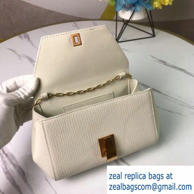 Bottega Veneta Trapezoidal Mini BV Angle Chain Shoulder Bag White 2020