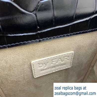 By Far Ball Bag in Croco Embossed Leather Black