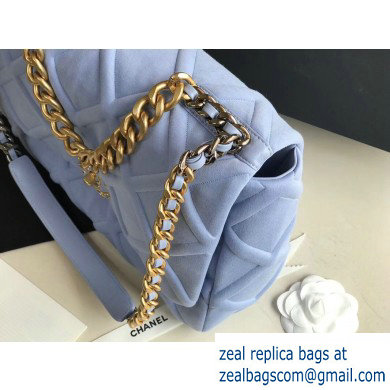 Chanel 19 Maxi Jersey Flap Bag AS1162 Baby Blue 2020