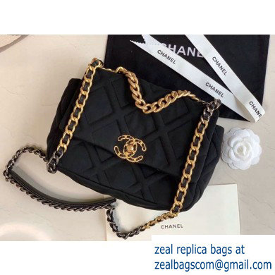 Chanel 19 Small Jersey Flap Bag AS1160 Black 2020