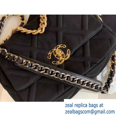 Chanel 19 Small Jersey Flap Bag AS1160 Black 2020