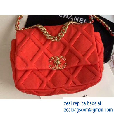 Chanel 19 Small Jersey Flap Bag AS1160 Red 2020
