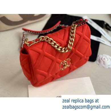 Chanel 19 Small Jersey Flap Bag AS1160 Red 2020