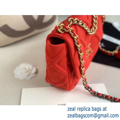 Chanel 19 Small Jersey Flap Bag AS1160 Red 2020