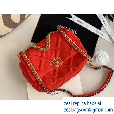 Chanel 19 Small Jersey Flap Bag AS1160 Red 2020 - Click Image to Close