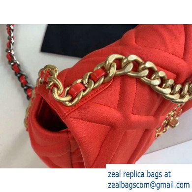 Chanel 19 Small Jersey Flap Bag AS1160 Red 2020
