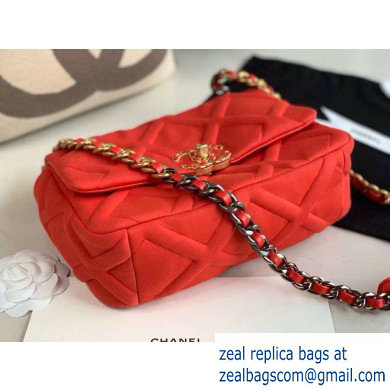 Chanel 19 Small Jersey Flap Bag AS1160 Red 2020
