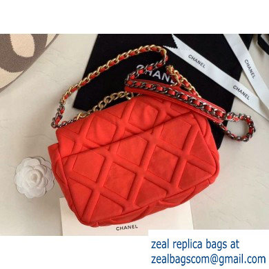 Chanel 19 Small Jersey Flap Bag AS1160 Red 2020