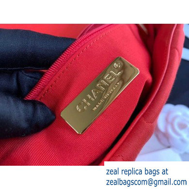 Chanel 19 Small Jersey Flap Bag AS1160 Red 2020