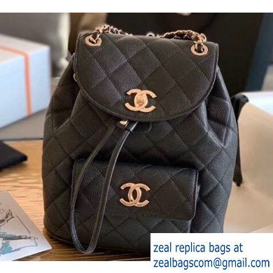 Chanel Caviar Leather Vintage Duma Backpack Bag AS1371 Black 2020