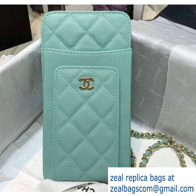 Chanel Classic Clutch with Chain Bag AP0990 Grained Pale Green 2020