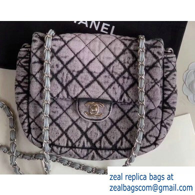 Chanel Denim Mini Classic Flap Bag Gray 2020