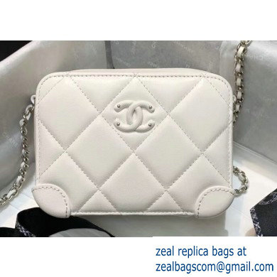 Chanel Square Leather Mini Box Bag Matte Hardware AP1132 White 2020