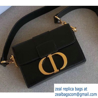 Dior 30 Montaigne Box Bag In Shiny Crackled Lambskin Black with CD Clasp 2020