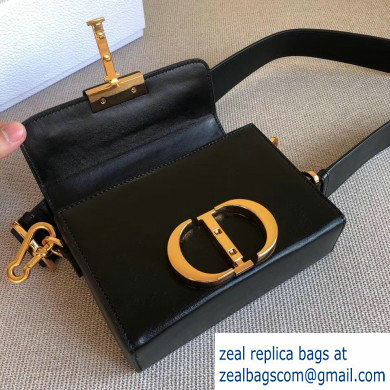 Dior 30 Montaigne Box Bag In Shiny Crackled Lambskin Black with CD Clasp 2020