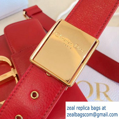 Dior 30 Montaigne Box Bag In Shiny Crackled Lambskin Red with CD Clasp 2020