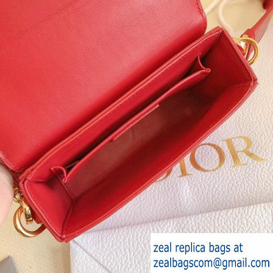 Dior 30 Montaigne Box Bag In Shiny Crackled Lambskin Red with CD Clasp 2020
