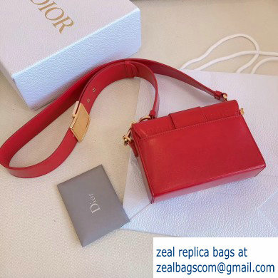 Dior 30 Montaigne Box Bag In Shiny Crackled Lambskin Red with CD Clasp 2020