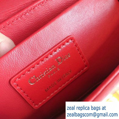 Dior 30 Montaigne Box Bag In Shiny Crackled Lambskin Red with CD Clasp 2020 - Click Image to Close