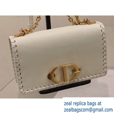 Dior 30 Montaigne Flap Chain Bag Braided Edge White 2020