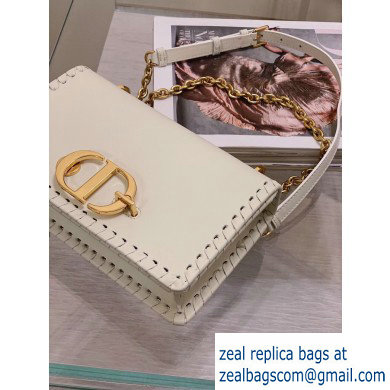 Dior 30 Montaigne Flap Chain Bag Braided Edge White 2020
