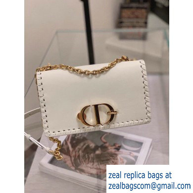 Dior 30 Montaigne Flap Chain Bag Braided Edge White 2020