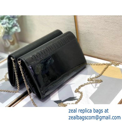 Dior 30 Montaigne Patent Calfskin Wallet on Chain Bag Black 2020 - Click Image to Close