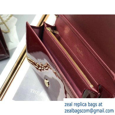 Dior 30 Montaigne Patent Calfskin Wallet on Chain Bag Burgundy 2020