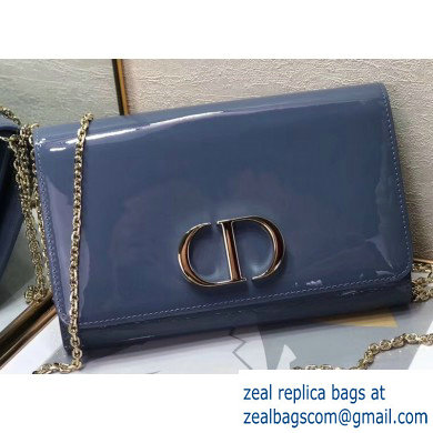 Dior 30 Montaigne Patent Calfskin Wallet on Chain Bag Denim Blue 2020 - Click Image to Close