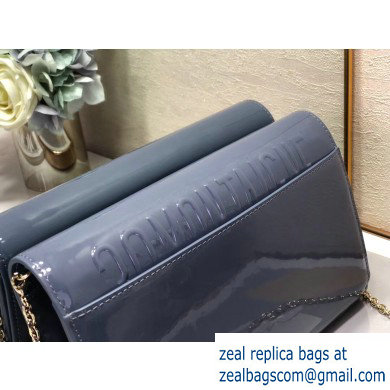 Dior 30 Montaigne Patent Calfskin Wallet on Chain Bag Denim Blue 2020 - Click Image to Close