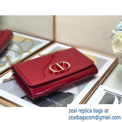 Dior 30 Montaigne Patent Calfskin Wallet on Chain Bag Red 2020 - Click Image to Close