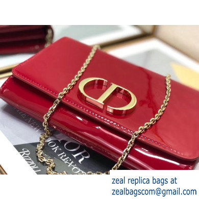 Dior 30 Montaigne Patent Calfskin Wallet on Chain Bag Red 2020 - Click Image to Close