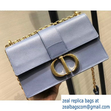 Dior 30 Montaigne Stamped Grain Calfskin Flap Chain Bag Baby Blue 2020 - Click Image to Close