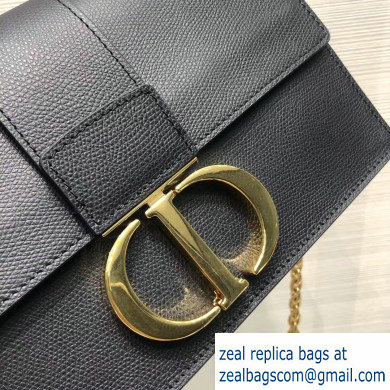 Dior 30 Montaigne Stamped Grain Calfskin Flap Chain Bag Black 2020