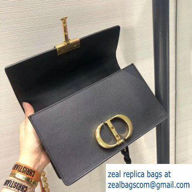 Dior 30 Montaigne Stamped Grain Calfskin Flap Chain Bag Black 2020 - Click Image to Close