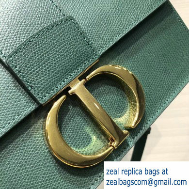 Dior 30 Montaigne Stamped Grain Calfskin Flap Chain Bag Green 2020