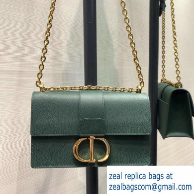 Dior 30 Montaigne Stamped Grain Calfskin Flap Chain Bag Green 2020