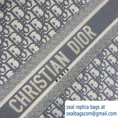 Dior Book Tote Bag Gray in Oblique Embroidery 2020 - Click Image to Close