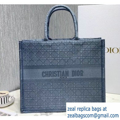 Dior Book Tote Bag in Embroidered Canvas Cannage Baby Blue 2020 - Click Image to Close