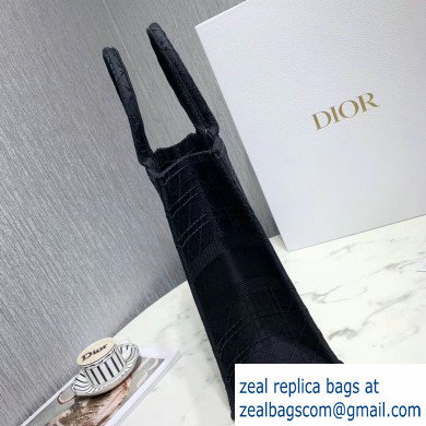 Dior Book Tote Bag in Embroidered Canvas Cannage Black 2020