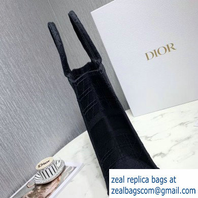 Dior Book Tote Bag in Embroidered Canvas Cannage Black 2020 - Click Image to Close