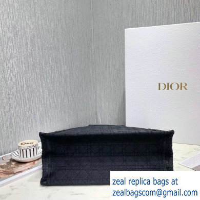 Dior Book Tote Bag in Embroidered Canvas Cannage Black 2020 - Click Image to Close
