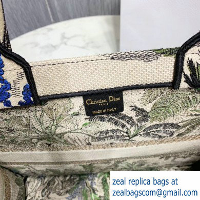 Dior Book Tote Bag in Embroidered Canvas Leaf Green Toile De Jouy Tropicalia - Click Image to Close