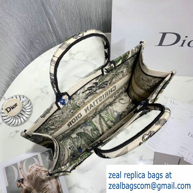 Dior Book Tote Bag in Embroidered Canvas Leaf Green Toile De Jouy Tropicalia - Click Image to Close