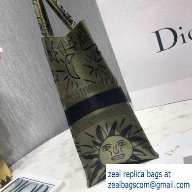 Dior Book Tote Bag in Embroidered Canvas Live Or Die Army Green - Click Image to Close