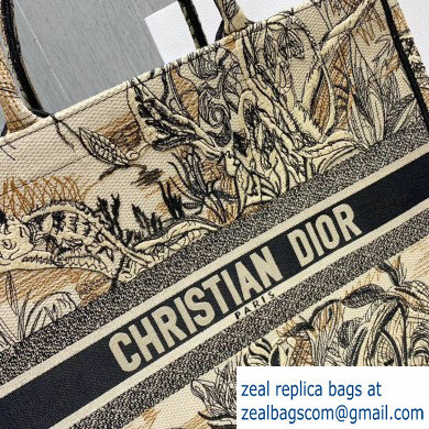 Dior Book Tote Bag in Embroidered Canvas Toile de Jouy Carnivora